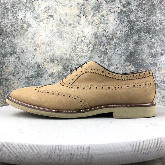 RUSH by Gordon Rush Men's Size 9 Jarvis Tan Brown Genuine Leather Oxford Shoes - Picture 6 of 13